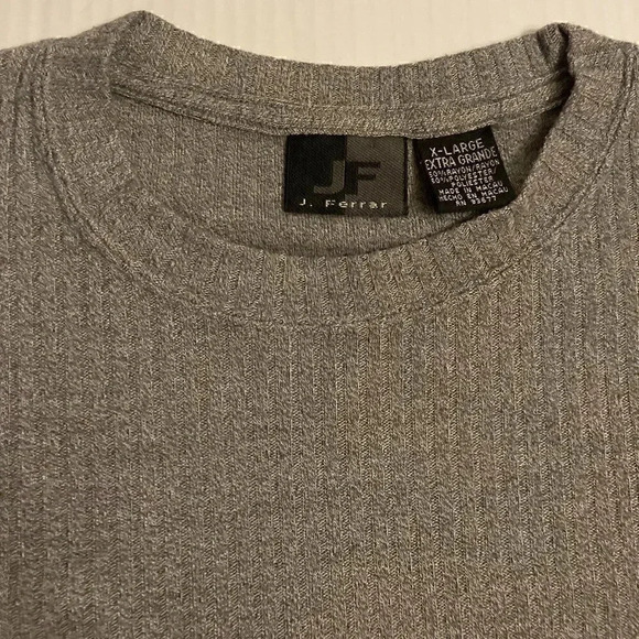 J. Ferrar Men’s Size XL Grey Ribbed Short Sleeve Crewneck Shirt - Picture 3 of 10